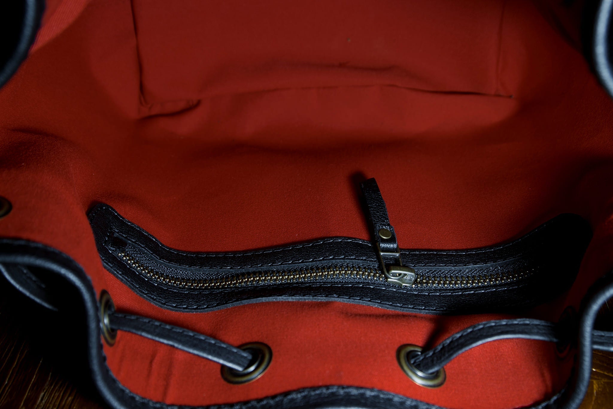This interior shot is from the Bucket Bag/Black.